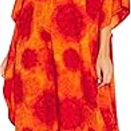 Tie and Dye Prints Plus Size Women's Beach Kaftan Boho Dress | Cover up |One Size fits All-0