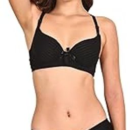 Lightly Padded Underwire T-Shirt Bra Panty Set with Bow-image-14