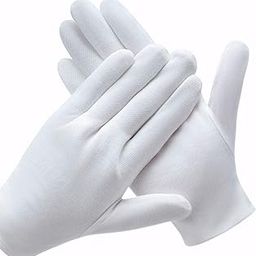 Coyaho 6 Pairs White Cotton Gloves for Inspection, Photo, Jewelry, Silver Coin, Archive, Serving, Costume - Dry Hands, Eczema Moisturizing Spa for Women and Men-picture-14