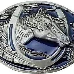 CALANDIS™ Engraved Animal Equestrian Shoe Head Oval Cowboy Belt Buckle-image-96