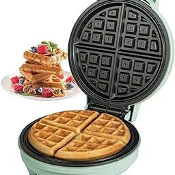 Primalite Classic 8” Waffle Maker Machine- 700 Watts | Stainless Steel Non-Stick Cooking Plates & Cool Touch Handle | Belgian Round Electric Iron | Indicator Light & Easy to use- Mint Green-17