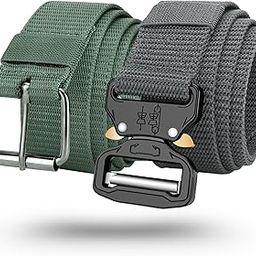 Combo Belts For Men, Nylon Belts for Men, Pushlock Buckle & Metal Buckle Belts, Combo Pack, Free Size, Fit's Upto 46 Inches (Pack Of 2)-image-10