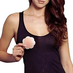 Silicone Nipple Cover Flower Shape Reusable Self Adhesive Skin-Friendly Pasties for Women (Pair of 3) Beige-image-18