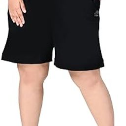 Women's Plus Size Cotton Shorts | Bermuda Short | Elastic Wasist Drawstring Comfy Lightweight Shorts | High Waist Yoga Pants-image-1