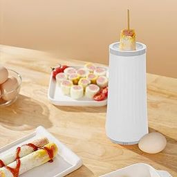 ATORSE Electric Egg Roll Machine Multifunctional Compact Household Egg Sausage Boiler White Gray-73