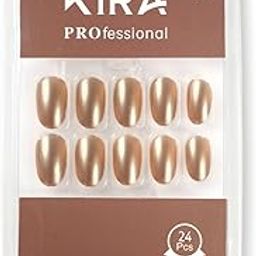 KIRA Artifical Fake Nails With Buffer & Glue, Natural False Nails Delicate & Comfortable With Long-Lasting And Waterproof For Women (A15)-3