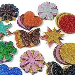 Eclet Mixed Shaped Glitter Eva Foam Self Adhesive Stickers for Art & Craft, Card Making, Scrapbooking, Paper Decoration, School Crafts for Kids(Set of 60 Pieces)-image-59