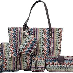 P S Traders Online Women's Traditional Ikkat Cotton 5 Pieces Combo Bag - Pink-31
