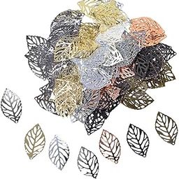 350Pieces Filigree Tree Leaf Charms Pendants for DIY Necklace Jewelry Making-image-4