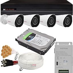 CP PLUS 2.4MP, H.265+, 2TB Storage, Full HD CCTV Wired Security Camera Set Combo Kit with 4Ch DVR, 4 Bullet Cameras, HDD, Power Supply, 90Mtr Cable, Audio Mic and Connectors-23