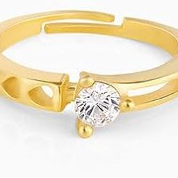 925 Silver Golden Zircon Bliss Ring, Adjustable | Gifts for Women and Girls | With Certificate of Authenticity and 925 Stamp | 6 Months Warranty-13