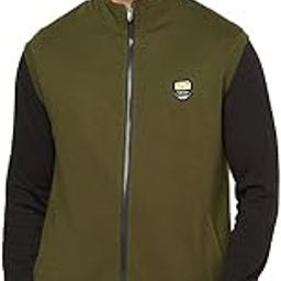 Men's Solid Olive Sleeveless Sweatshirt with Side Pocket-image-74