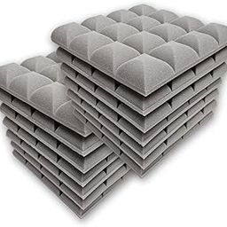 MMT Acoustix® Galaxy Acoustic Foam | Concave Convex Design, Superior Soundproofing & Bass Absorption Acoustic panels| 12x12x2 inch, Stone White, 18Pcs-27
