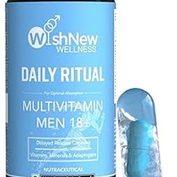 WishNew Wellness Daily Ritual Men's Multivitamin 18+ | Comprehensive 36-Nutrient Blend for Peak Energy & Metabolism | Boosts Stamina, Immune Health | 60 Non-GMO Delayed Release Capsules for Your Wellbeing-image-25
