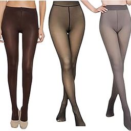 Pack of 3 Dual-Toned Fleece Fur Stockings For Women For Winter | Dual-Toned Pantyhose Warm Fleece Stockings For Women Winter-image-51