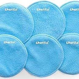 Cherilo Reusable Breast Pads for Feeding Mothers, High Absorbent Nursing Pads for Breastfeeding, Skin Friendly Nipple Pads for Women, Maternity Feeding Pads for Mothers with 3 Layer Overnight Protection, Washable, Sky Blue, 6 Pcs-27