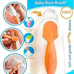Orange Mini BabyBum Diaper Cream Brush - Soft Silicone Diaper Cream Applicator-image-4