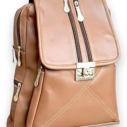 Backpack for Girls Women Casual Soft PU Leather Travel Shoulder Bags Pithu Bag (Brown)-image-65