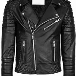 Winter Biker Jacket, Black, Winter Jacket with Zipper Stylish-image-63