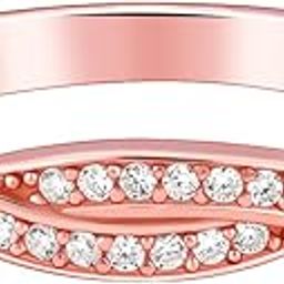 925 Silver Rose Gold Sparkling Spiral Ring,Fixed Size, Indian- 12 | Gifts for Women and Girls | With Certificate of Authenticity and 925 Stamp | 6 Months Warranty-image-97