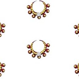 Comet Busters Maroon Moon Bindis With Gold Beads (BIN1163)(12mm)-picture-2
