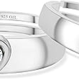 925 Silver Solitaire Adjustable Couple Rings | Heart Rings for Men and Women | With Certificate of Authenticity and 925 Stamp | Life-time Warranty*-image-38