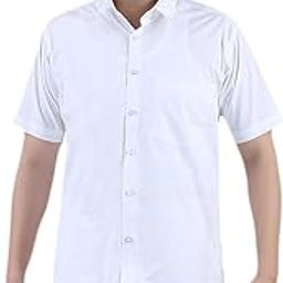 Cool Cotton White Button-Up Shirt for Men's Formal Half Sleeve - Timeless Elegance-image-18