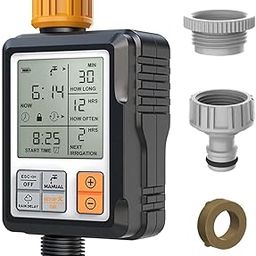 HASTHIP® Drip Irrigation Timer for Garden Farm, Irrigation Water Timer Programmable Timer, Automatic Watering System, Waterproof Digital Irrigation Timer System for Lawns Yellow-33
