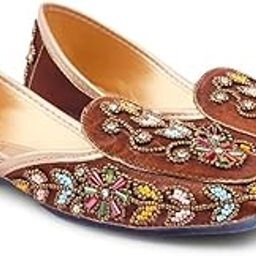 Fusionta Women's & GirlsTraditional Punjabi Jutti Shoes, Ethnic Mojari for Party and Daily Office & Wear, Handcrafted Embroidered Footwear-image-12