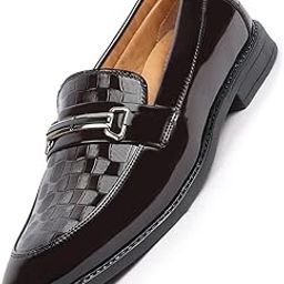 fausto Men's Patent Leather Horsebit Buckle Loafers Slip On Shoes for Party|Wedding|Fashion|Comfortable|Casua|TPR Sole Flexiblity-picture-46