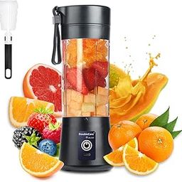 Portable Blender Cup,Electric USB Mini Juicer Blender For Shakes and Smoothies, Juice,380ml, Six Blades Great for Mixing,Black-image-26