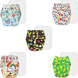 Dumbledo Premium Cloth Diaper with Cotton Insert (Pack of 5) | Soft & Gentle | 6-Layer Absorbent Pad | Travel Friendly | Trusted by Moms | 3 Months – 3 Years | Unisex Baby-image-90