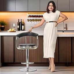 RATISON Office Chair Classic Height Adjustable Bar Stool Kitchen Chair Reception Chair | Heavy Duty Joint Free Base | ISO Certified Company (1, Black)-image-46
