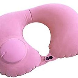 VYATISANT SALES Travel Comfort Pocket Size Very Easily Air Filling Collapsible Travel Neck Pillow for Car Train Flight Bus Also use at Home. (Pink)-picture-33