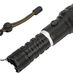 Ubervia Zoomable Flashlight, Type C Rechargeable Anti-Slip Texture IPX4 Waterproof Oversized Lenses XHP90 Strong Light Flashlight Comfortable Grip for Outdoor-image-73