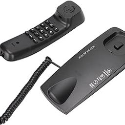 Ubervia Fixed Telephone, Corded Phone for Seniors, Retro Novelty Telephone, Oval Button Design, Wall Phone, with 2 Non Slip Fixing Holes, for Home,Hotel(Black)-image-4