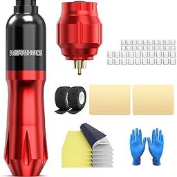 MAYCREATE® Tattoo Machine Kit 6-11 V Wireless Tattoo Machine Full Kit Tattoo Pen Includes Rotary Tattoo Liner Pen, Cartridge Needle, Transfer Paper, Practice Skin, Tattoo Accessories-image-67