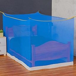 Divayanshi Foldable Polycotton Mosquito Net (Machhardani) for Single Bed (Blue, 4 x 6.5 ft) | Strong & Breathable | Easy Setup, Lightweight, Portable & Ideal for Home & Travel-7