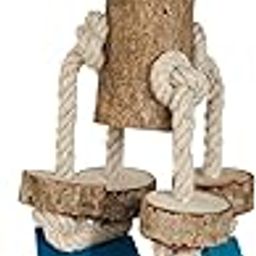 KSK 12'' Parrot Chewing Toy Bird Bite Toy with Colorful Wood Beads, Multicolored Natural Wooden Block Cage Toys for Macaw African Grey Cockatoo Parakeets(Medium)-image-89