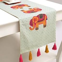 Blanc 9 Gaja Home & Kitchen Pure Cotton Printed 4/6 Seater Table Runner|(33x182) cm-image-15