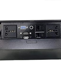 ydraulic 10 Module Conference Table Connectivity and Data Box Pop Up Box/Cable Cubby with HDMI, VGA, Audio, LAN and Power Ports Black-11