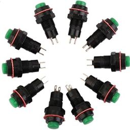 SAZ DEKOR 10 x Car Boat Locking Dash ON-OFF Push Button 2-Pin Latching Switch Green-47