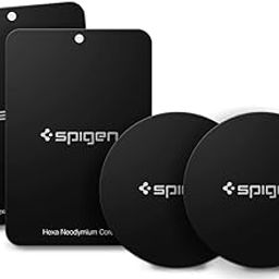 Spigen Magnetic Metal Plate for Car Phone Holder [3M Adhesive][Easy Application] 2 Round, 2 Rectangle Plates for Non-MagSafe Devices - Black-27