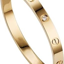 18K Gold Plated Stainless Steel Openable Crystal Bracelet | Latest Stylish Cuff Bangle | Love Friendship Couples Gifts for Women Girls Mother Sister Wife Girlfriend | Anti Tarnish Jewellery-18