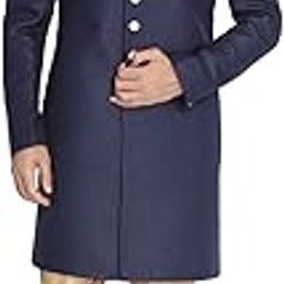 Men's Black Silk Blend Sherwani Set-2