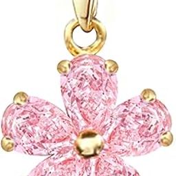 Gold Plated Pink American Diamond Studded Pendant Necklace Chain Fashion Stylish Jewellery Gift For Women & Girls (PX8P157PK_New) - Valentines Gift for Her-picture-18