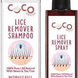 Ayurvedic Anti-Lice Combo: Lice Removal Shampoo & Hair Spray | 100% Natural | Kills Lice, Eggs & Nits | Safe for Kids | Neem, Tea Tree & Camphor (2 * 50ml) (100ml)-0