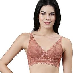enamor Innovations Pure Ease, Cloudsoft Cup, Women's Longline Comfort Lace Plunge Bra - No-Pinch, No-Dig, Padded, Wirefree, High Coverage - F125-picture-14