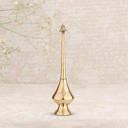 DOKCHAN 12 Inch Brass Gulab Pash Bottle for Gangajal, Gulab Dani Bottle for Pooja Decorative Showpiece-image-12