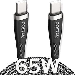 COSTAR 65W Type C to Type C Braided Fast Charging and Data Sync Cable, PD & QC 3.0, 480Mbps Compatible with Samsung, Oneplus, realme, Redmi, iQOO, Laptop and other Type C Devices (6FT, Black)-28